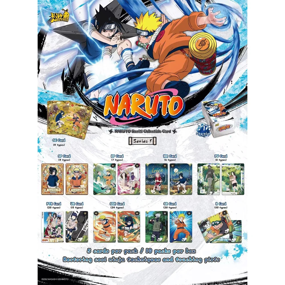 Genuine English Version Kayou Naruto Cards Series1 W6T4 Booster Box TCG Rare Anime Card Game Collection Decor Kids Toy Gifts