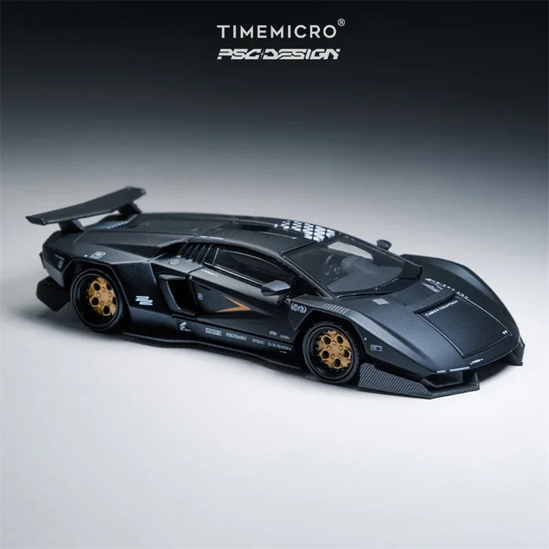 Time Micro / PSC DESIGN 1:64 PSC-Countach Matte Black Cars Model Collection Miniature