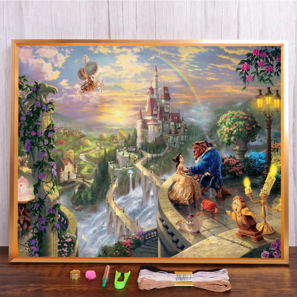 MINISO Disney Classic princess scene Diamond Painting Mosaic Embroidery Cross Stitch Kit Home Decor 5D DIY  Art Collection Craft