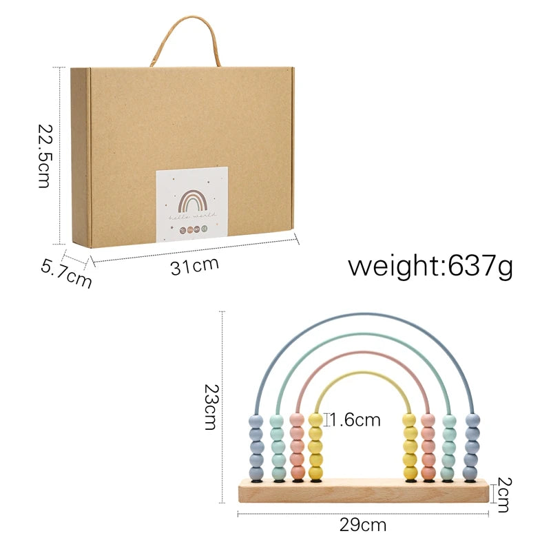 Baby Wooden Montessori Toys Beech Color Bead Game Arithmetic Calculation Puzzle Toy For Babies Baby Room Decoration Newbaby Gift