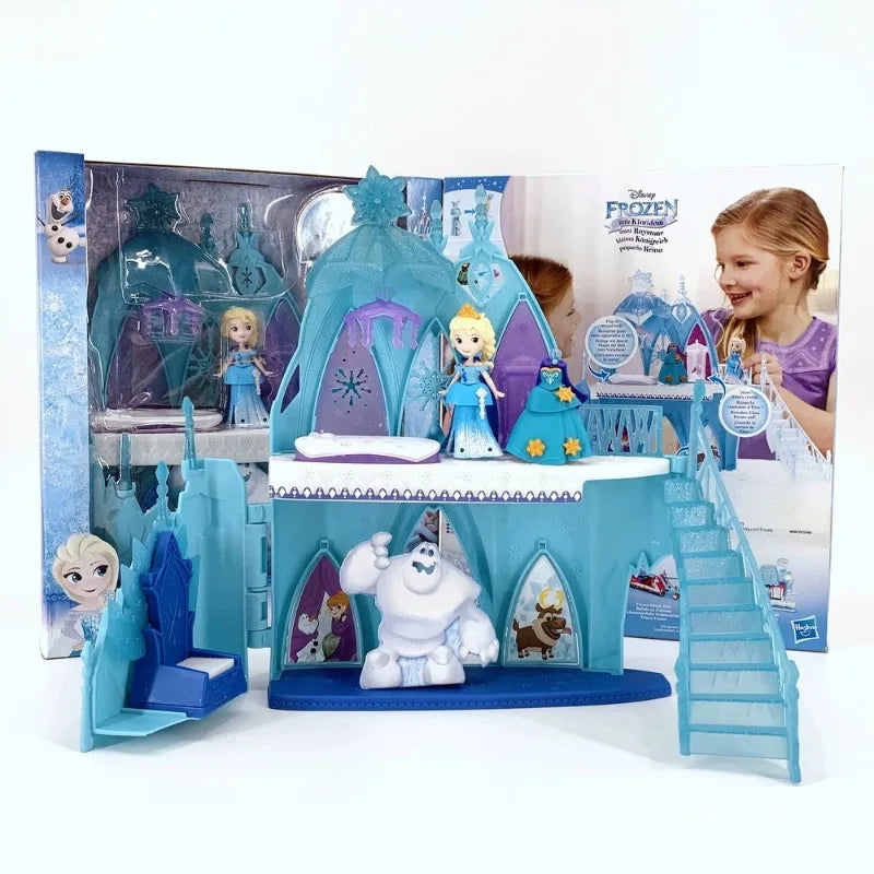 Hasbro Frozen Little Kingdom Elsa's Frozen Castle Girls Playing House Toys Crystal Castle Model Toy Children's Birthday Gift