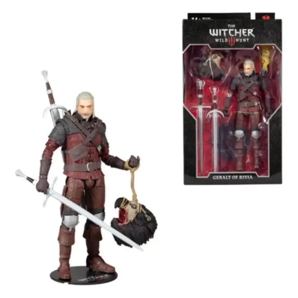7inches McFARLANE Action Figure Wild Hunt Geralt Of Rivia (Wolf Armor) Anime collection Model birthday Gift