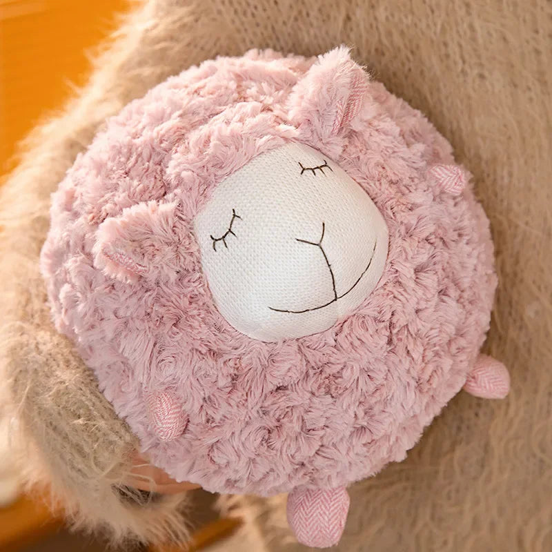 28/33cm Lovely Round Sheep Plush Toys Stuffed Animal Fluffy Lamb Plushie Doll Soft Pillow Baby Kids Girls Nice Birthday Gift