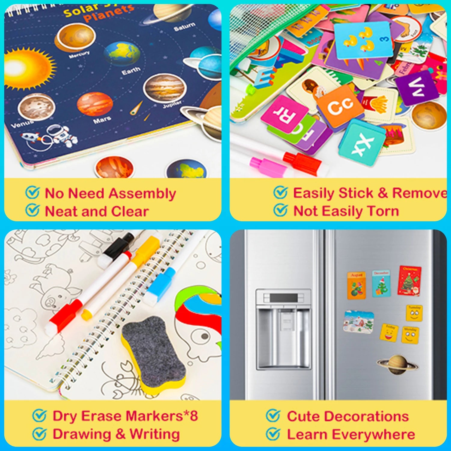 Montessori Baby Busy Book Alphabet Numbers Sticker Quiet Book Baby Early Educational Matching Puzzles Game Learning Toy for Kids