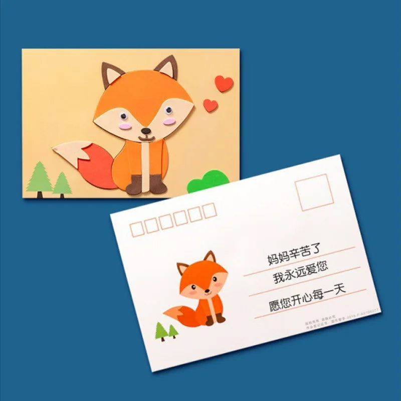 12 Pcs/Set 3D EVA Foam Handmade Sticker Cartoon Animal Vehicle Style DIY Stickers for Kindergarten Kids Gift
