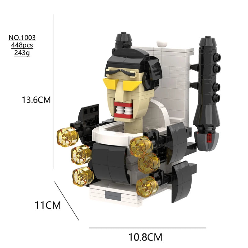 Creative Titan Series Skibidi Toilet Building Blocks Set Clock TV Man Model DIY Bricks Toys For Children Christmas Kids Gifts