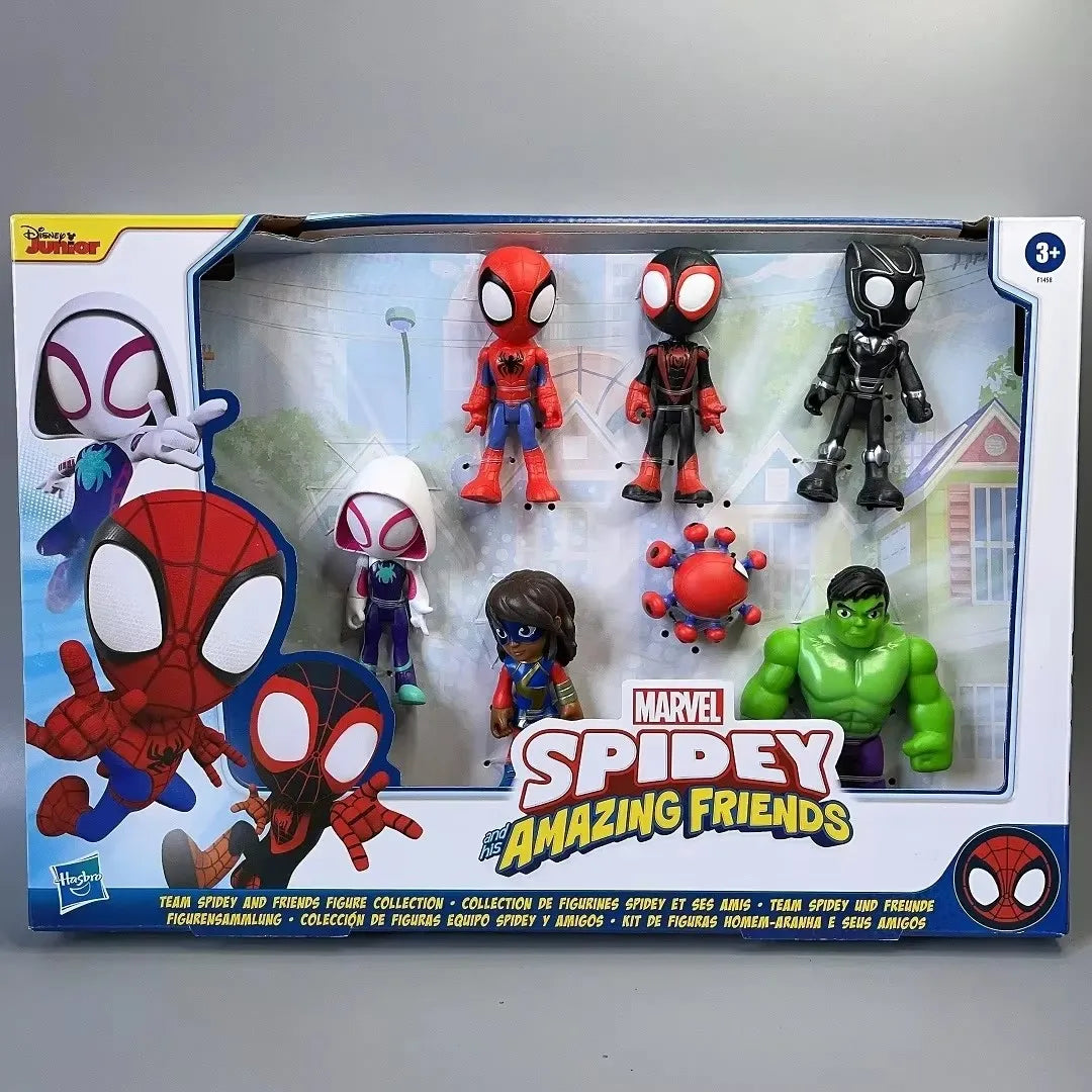 Hasbro Marvel Spiderman Spidey and His Amazing Friends Web Squad 5pcs Adventures Q Version Action Figure Toy Gift