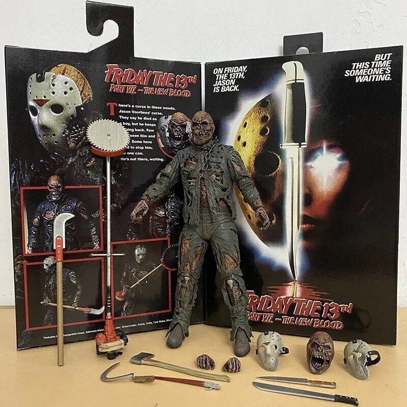 The 13th Figure Toys NECA Friday Freddy Jason Voorhees Blood Figure Action Jason Collectible Model Christmas Halloween Gifts