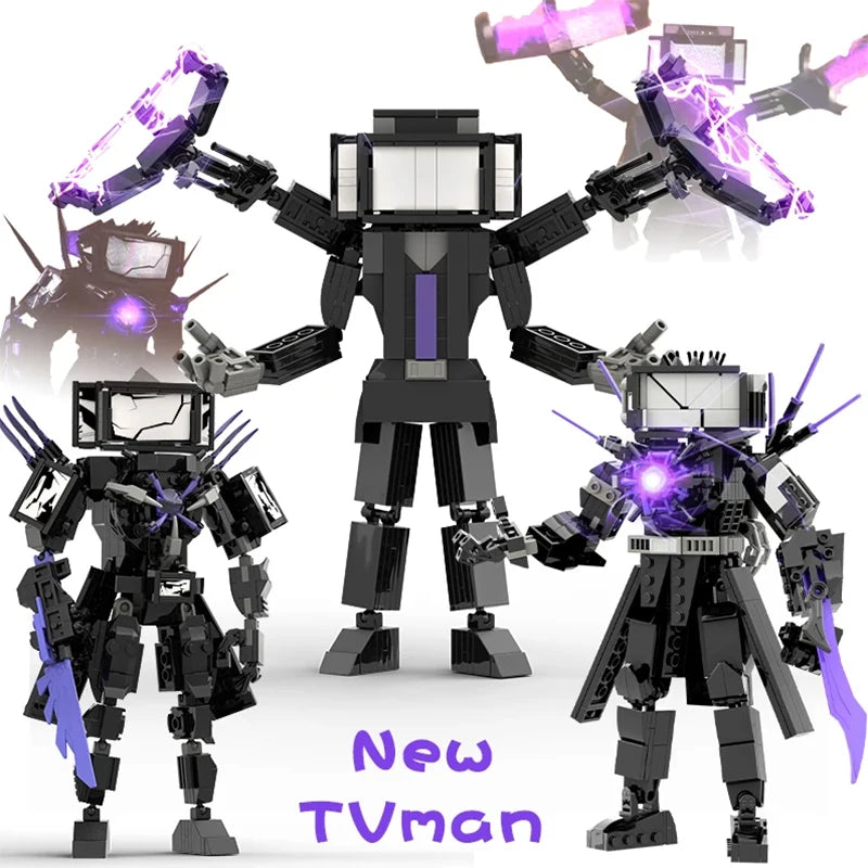 MOC Skibidi Toilet Building Blocks Set Titan Speakerman Cameraman Tvman Bricks DIY Model Toys For Kid New Year Birthday Gifts