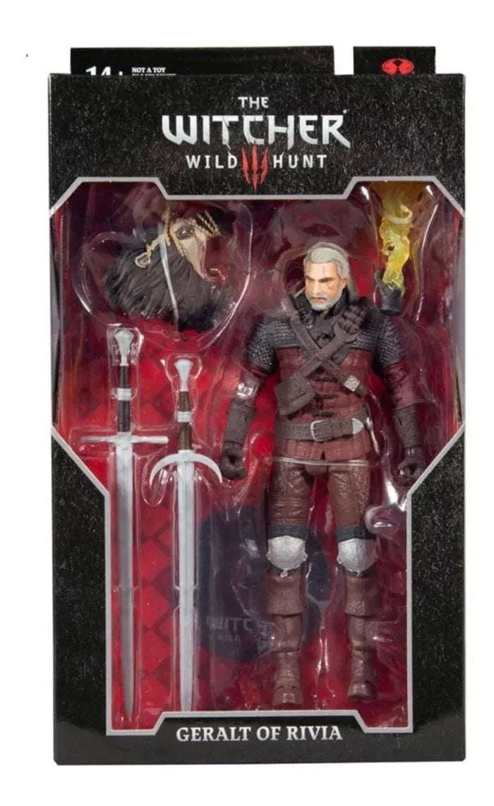 7inches McFARLANE Action Figure Wild Hunt Geralt Of Rivia (Wolf Armor) Anime collection Model birthday Gift