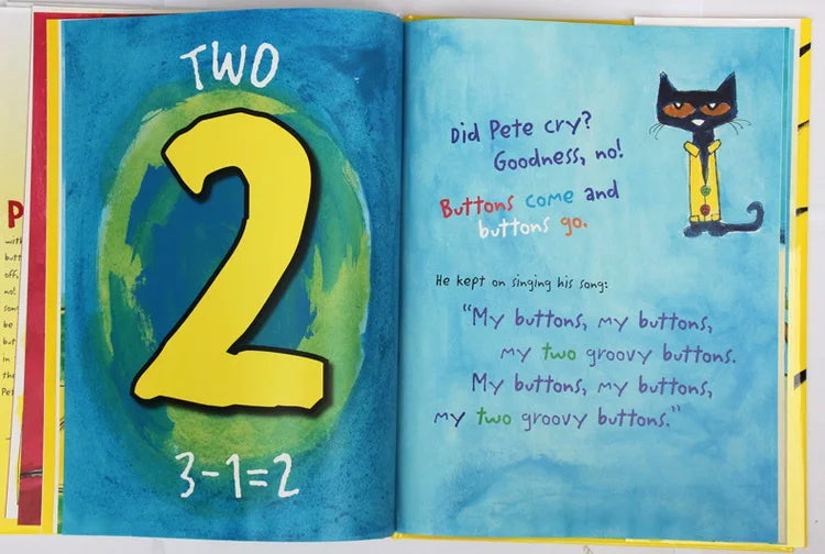 Pete the Cat and His Four Groovy Buttons Kids Early Educational English Picture Short Storybook Children Reading Book