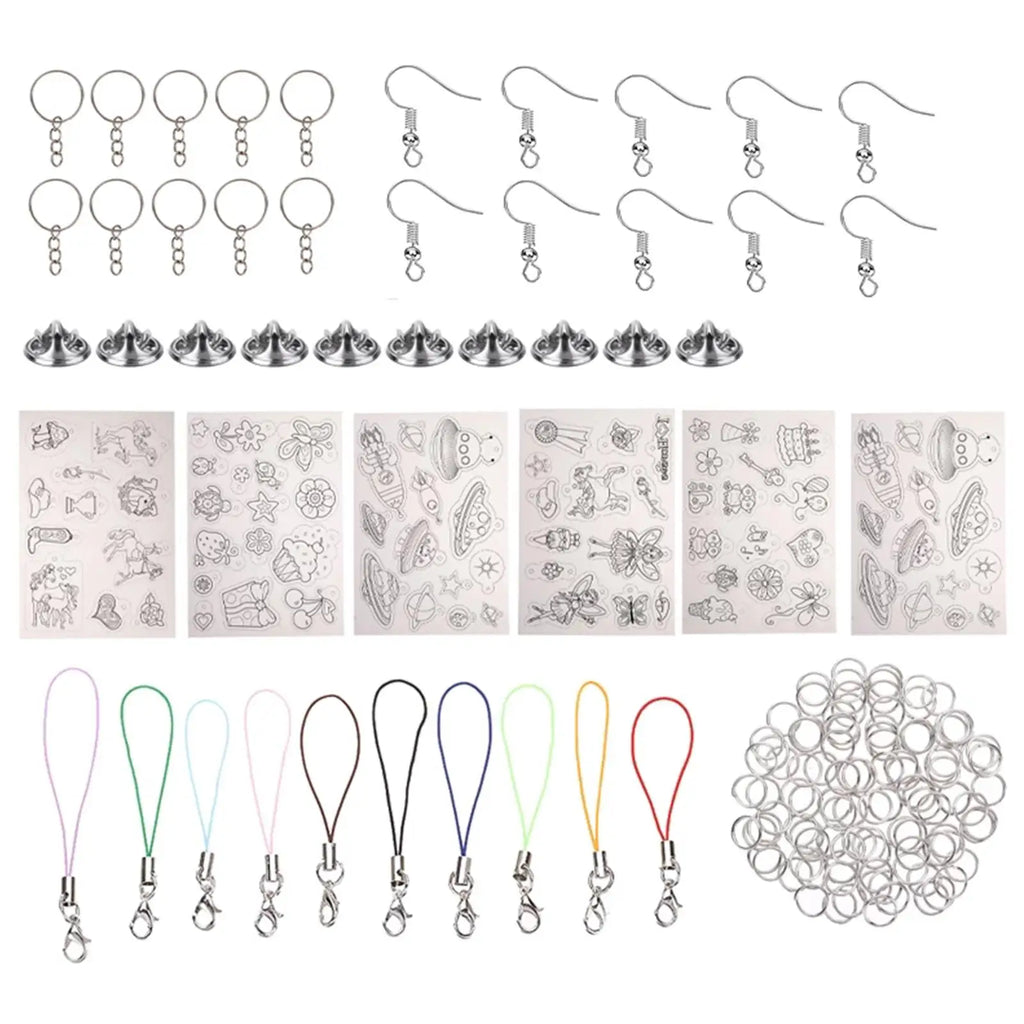 Heat Shrink Plastic Sheets Set Shrinky Art Film Paper Heat for DIY Keychain Ornaments Creative Craft Embellishment Scrapbooking