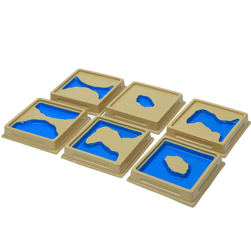 Montessori Geography Materials Land and Water Form Trays  Kids Early Learning Toys Educational Game Hand-eye Coordination