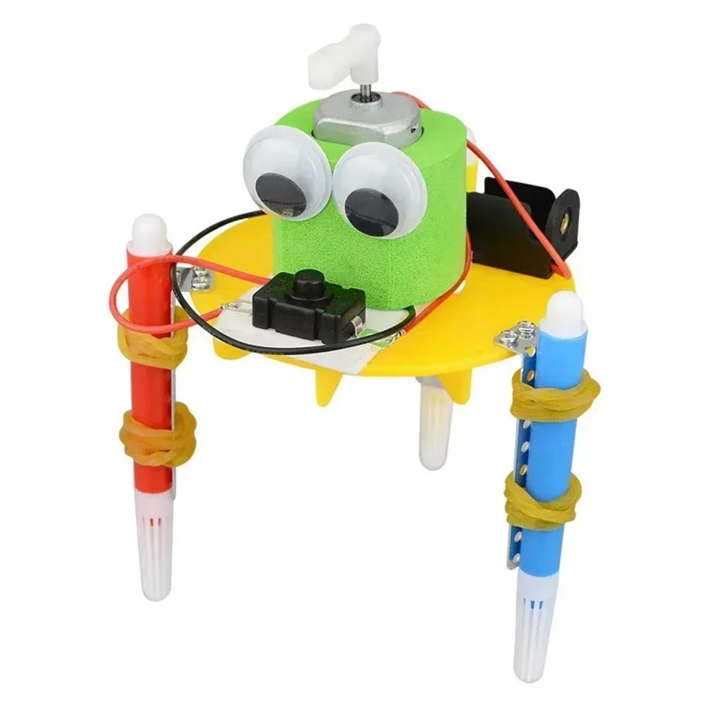1set Early Learning DIY Doodle Robot Technology Kit 3D Puzzle Model Experiment Toy Wooden science Kit for Girls Boys teens Gifts