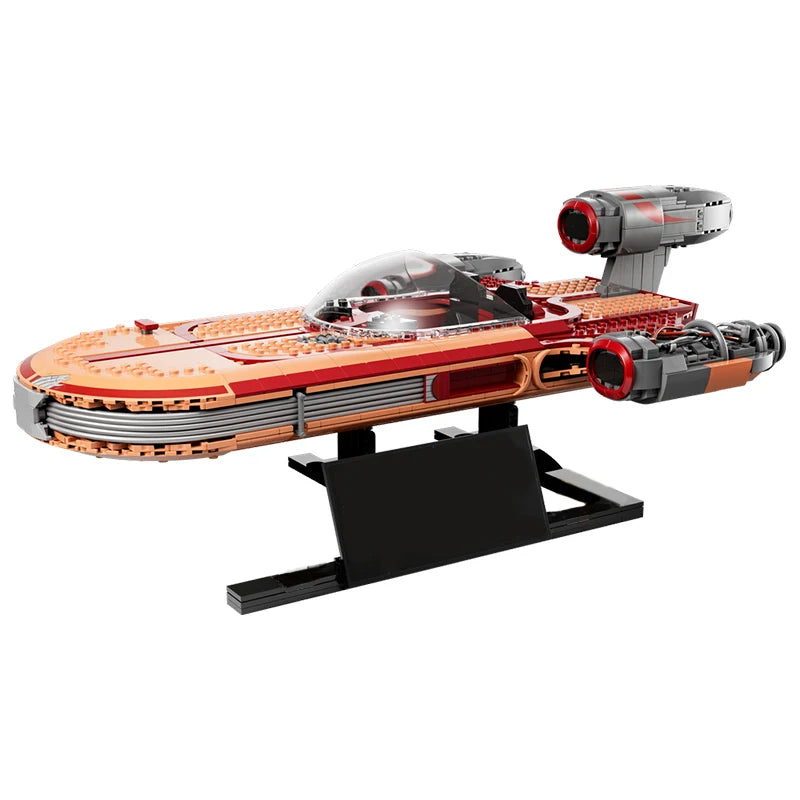 1890PCS MOC Star Battle Luke Skywalker's Landspeeder 75341 Spaceship Model Building Blocks Stacking Bricks Creative Kid Toy Gift