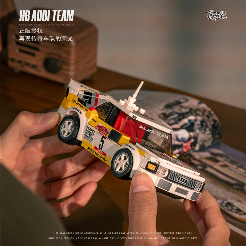 MOC Audi WRC Team 1:32 Building Block Sports Car Model Tech Racing Car Assembling Collection Vehicle Toy Kid Aldult Gift 1362pcs