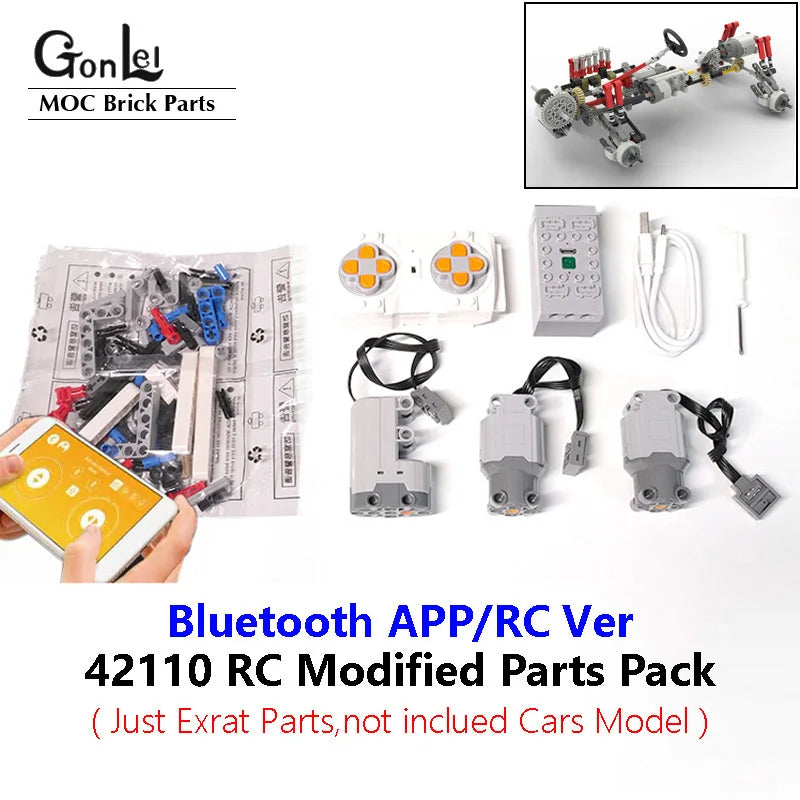 MOC Custom Technical App Control RC Motor Set Modification Building Blocks Kit for Land 42110 Defenders Rover SUV DIY Bricks Toy