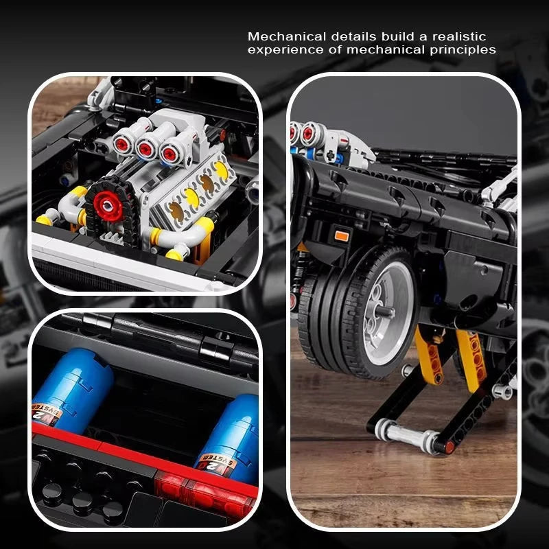 New technology Dodge Charger racing building blocks Moc model Assembly bricks Fast and Furious Toys for kids Holiday toys Boys B