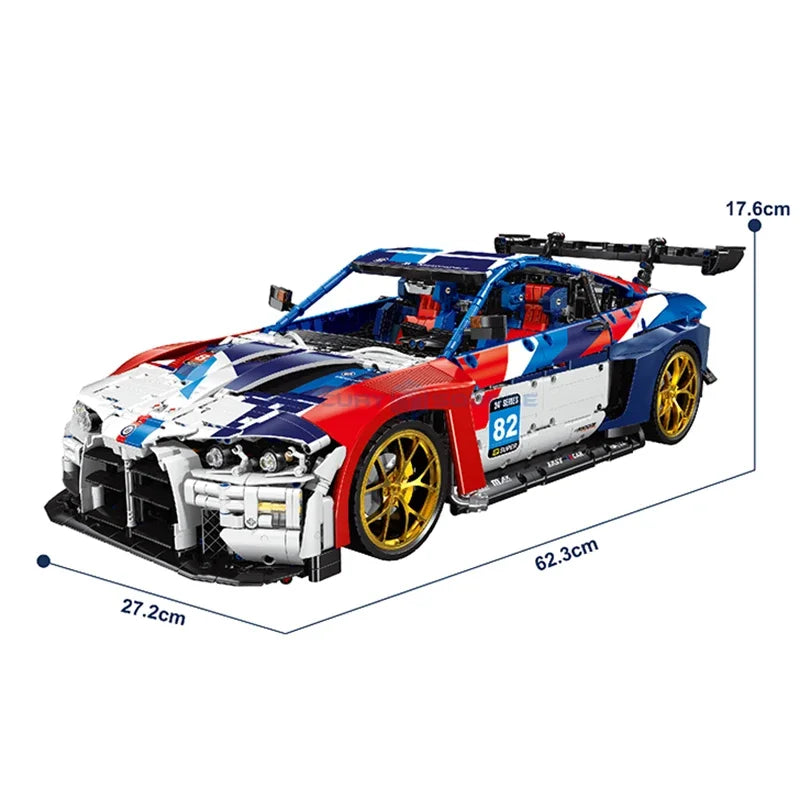 M4 Supercars MOC JD040 Fast Racing Speed World Famous Model Building Blocks Vehicle Bricks High Tech Toy Kit Gift Boys Kids