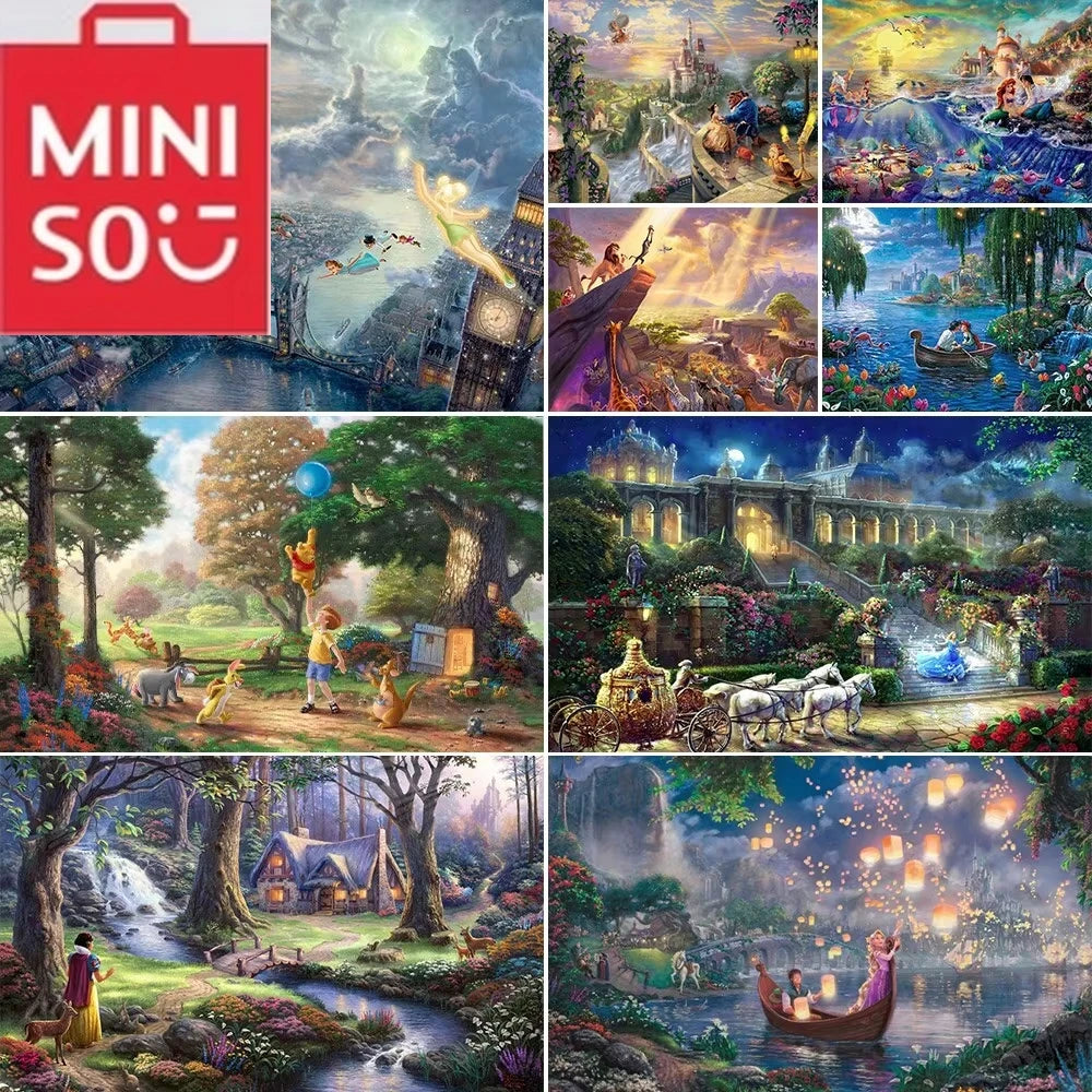 MINISO Disney Classic princess scene Diamond Painting Mosaic Embroidery Cross Stitch Kit Home Decor 5D DIY  Art Collection Craft