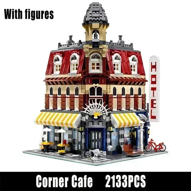 Creatoring Expert Pet Book Shop Town Hall Downtown Diner Model Moc Modular Building Blocks Brick Bank Cafe Corner Toys Parisian