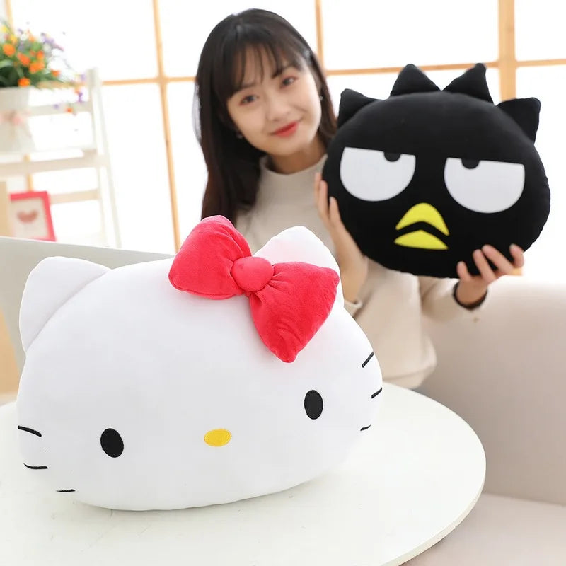 38cm Sanrio Hello Kitty Pom Pom Purin Keroppi Badtz-maru Cartoon Kt Cat Warm Hand Plush Pillow Doll Cushion Stuffed Plushie Toy