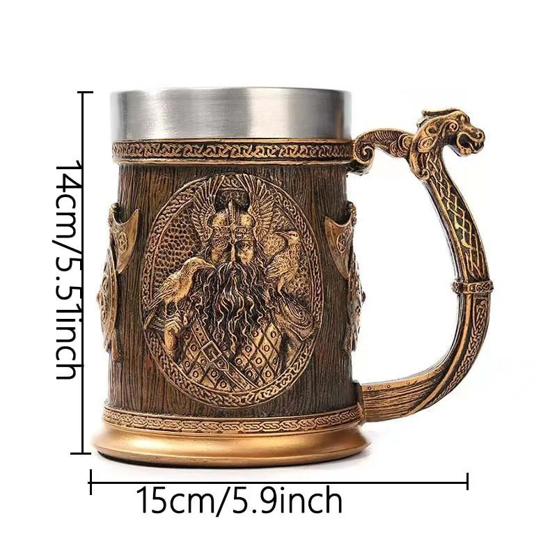 Coffee Cups Stainless Steel Viking Water Bottle Coffee Mug Large Capacity Insulated Mugs Bar Beer Mug Wine aza de café Drinkware