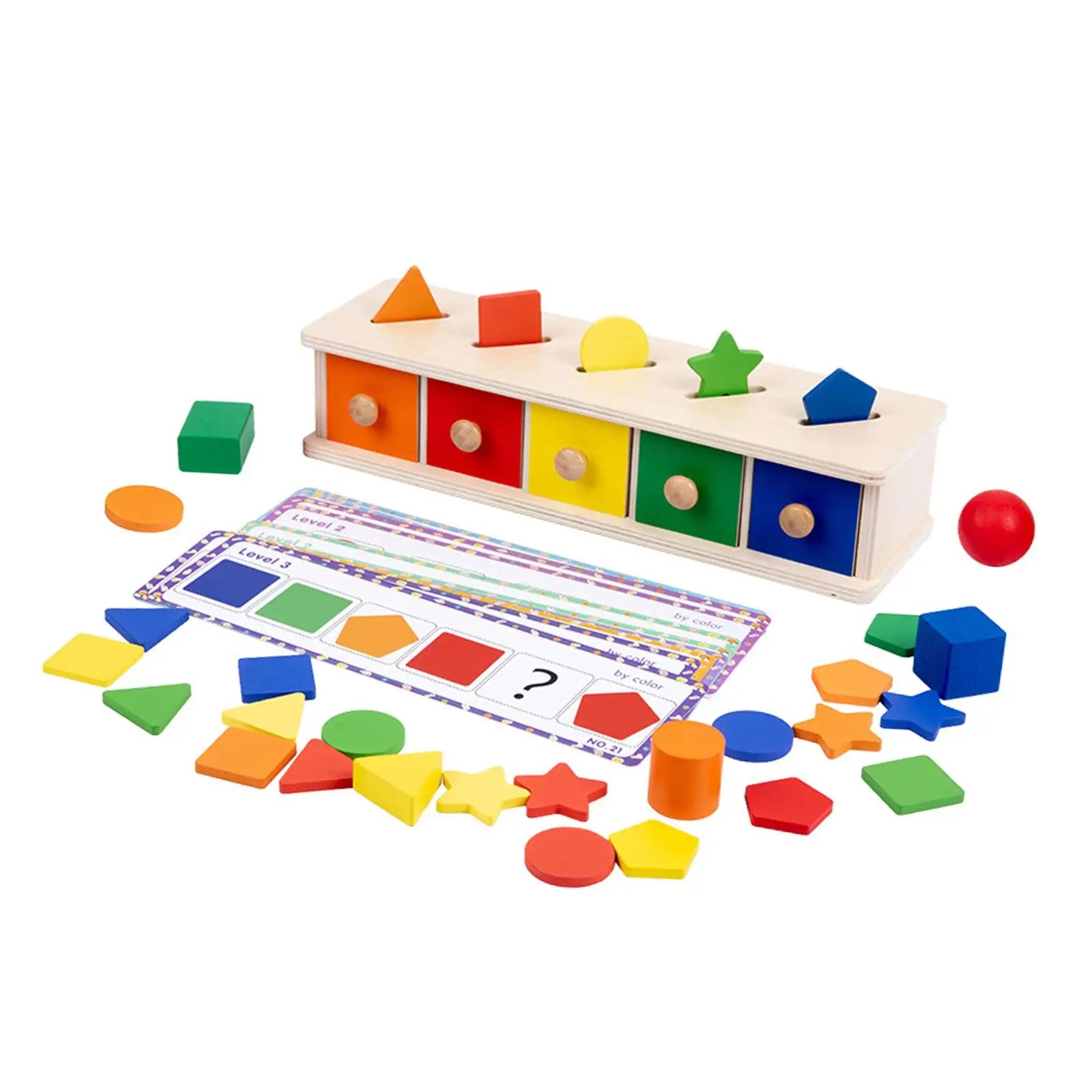 Montessori Toys Hand Eye Coordination Toys Preschool Activities with Drawer Object Permanence Box for Boys Girls Kids Children