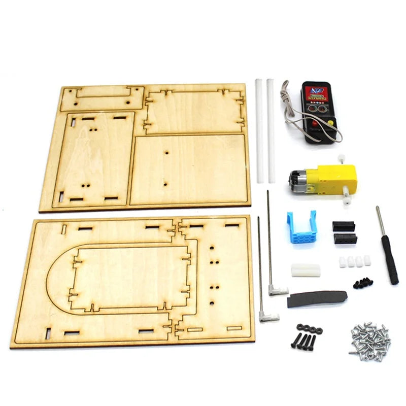 DIY Sets Electric Remote Control Garage Door Wooden Model Science Toys Kids STEM Education Creative Kits