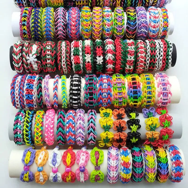 600pcs Loom Rubber Band Bracelet Making Kit with Tools Crochet Hooks for Jewelry Making Kids Bracelet Weaving DIY Crafting Tools