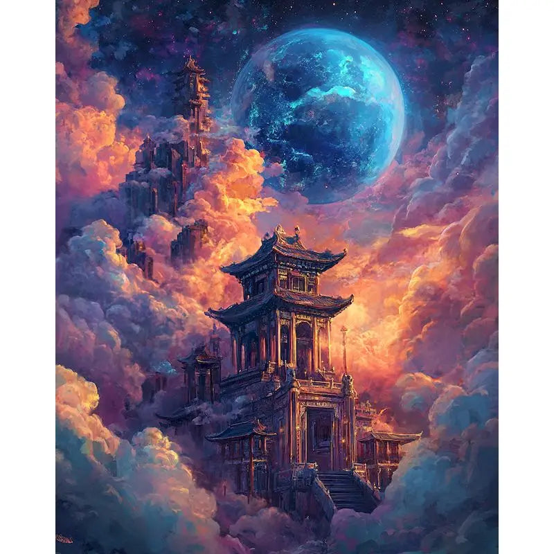 GATYZTORY Diy Paint By Numbers For Adults Kits Acrylic Paint Night Landscape On Canvas Numbers Painting For Home Decors