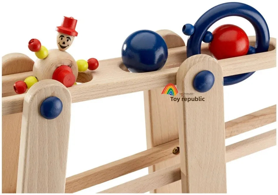 Wooden Roller Coaster Track Baby Toddler Toys Montessori Educational Concept Racing Slide Ball Game Fast-paced Fun for Kids