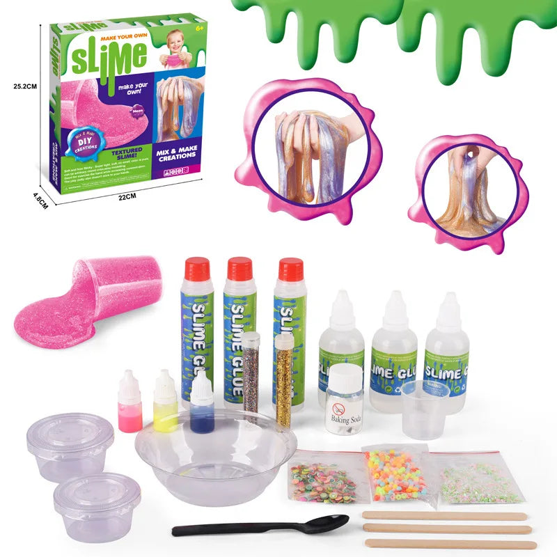 Children Science Toy Set DIY Slime Crystal Mud Color Clay Toys for Teenagers Science Education Materials Handcrafted Clay Putty