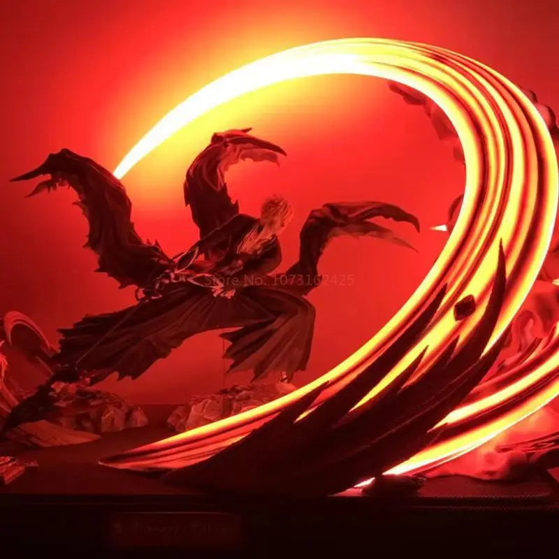 Anime Bleach Ichigo Kurosaki Figure Getsuga Tensho Ichigo Special Effects Figurine With LED Gk Statue Model Collection Toys Gift
