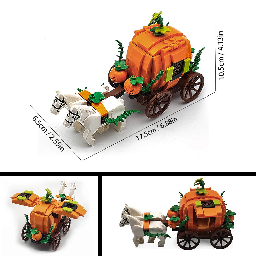 Creative Moc Medieval Military Carriage Model Western Carriage Transport Horse Building Blocks DIY Assembly Toy Birthday Gift