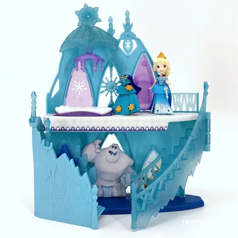 Hasbro Frozen Little Kingdom Elsa's Frozen Castle Girls Playing House Toys Crystal Castle Model Toy Children's Birthday Gift