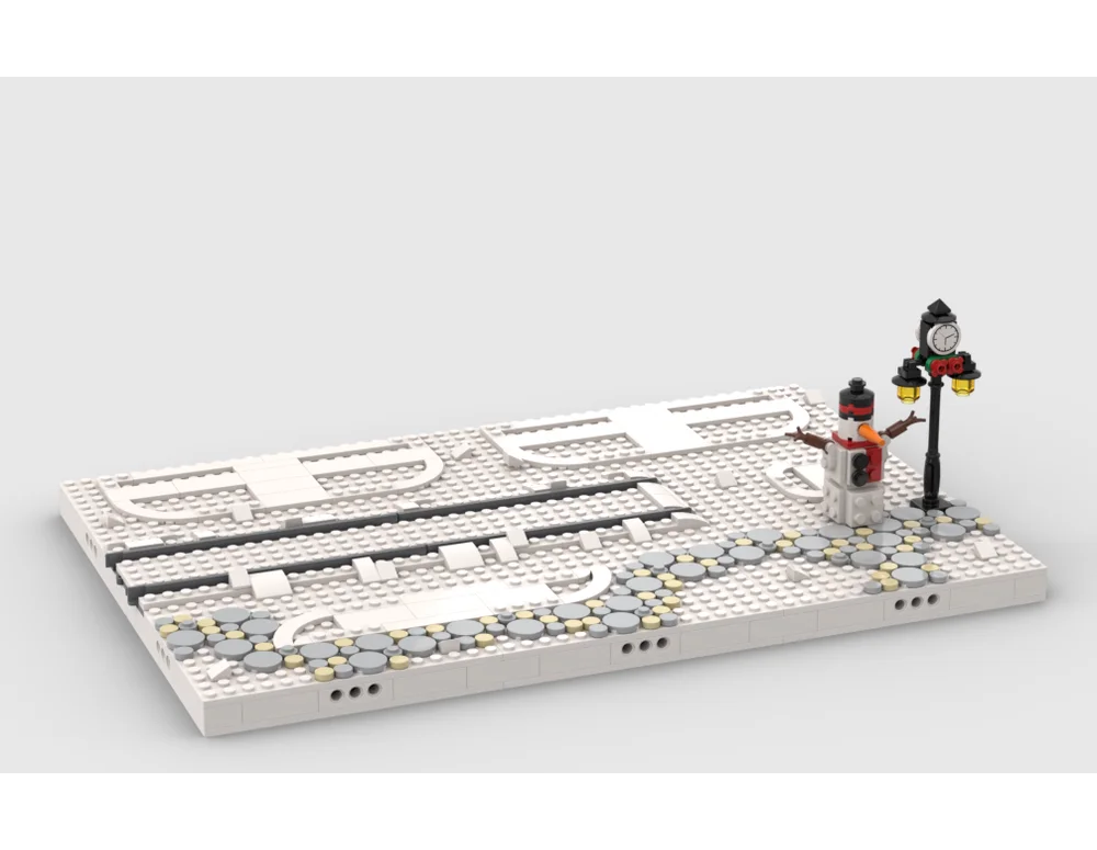 Moc Winter Village Display Base for Sets 10325 10308 10339 10293 10275 10267 Building Blocks Creative Bricks Toy Christmas Gift