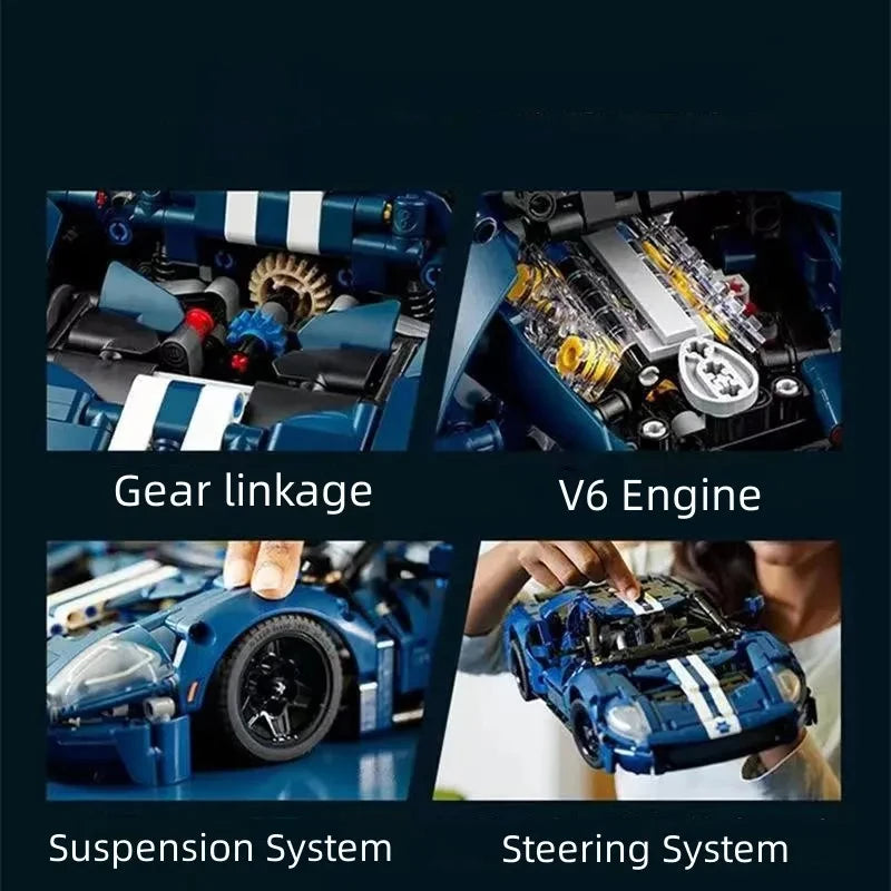 New Technical Forded GT City Speed Sports Car Building Blocks MOC Set Model Racing Vehicle Assemble Toys Bricks for Kids Gifts