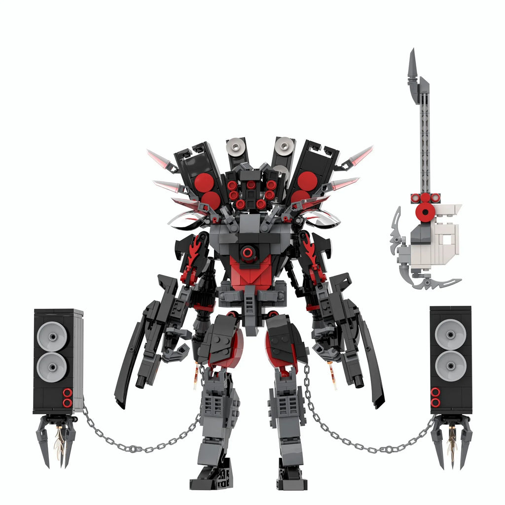 MOC Skibidi New Heat Toilet Guitarist Soundman Model Building Blocks Scientist Camera Speaker Bricks Toy Children Birthday Gifts