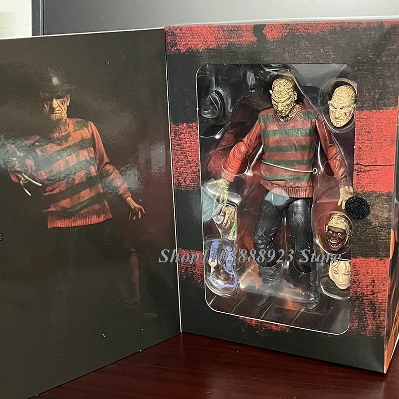 NECA Freddy Krueger Action Figure Trick R Treat Sam Figure Freddy's Revenge Horror Model Toy Halloween Christina Gifts