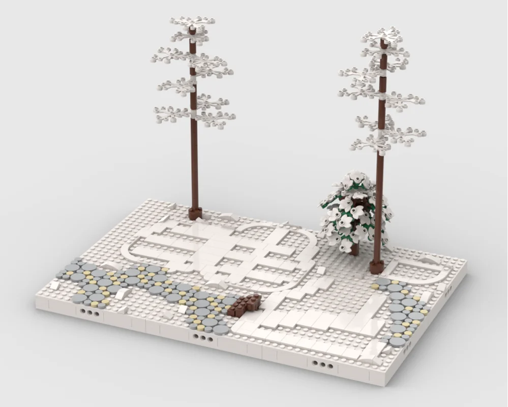 Moc Winter Village Display Base for Sets 10325 10308 10339 10293 10275 10267 Building Blocks Creative Bricks Toy Christmas Gift