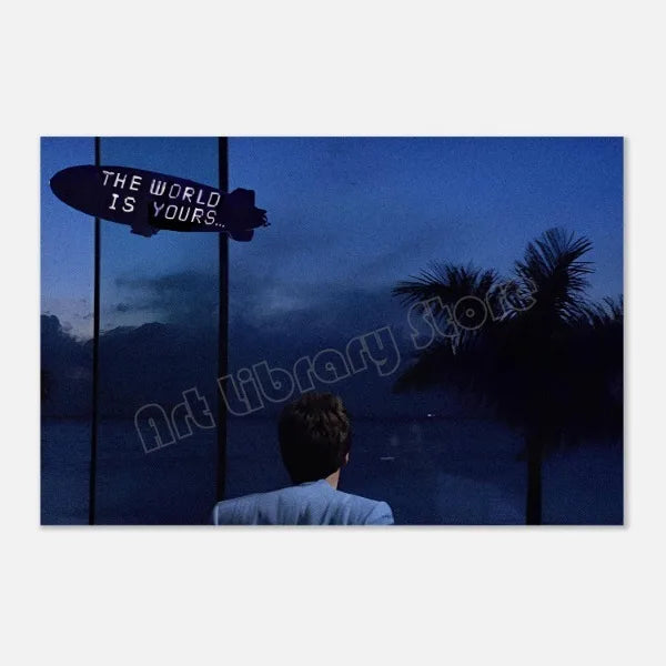 Scarface The World Is Yours Classic Tony Montana Movie Success Motivational Canvas Poster Wall Art Pictures Home Interior Decor