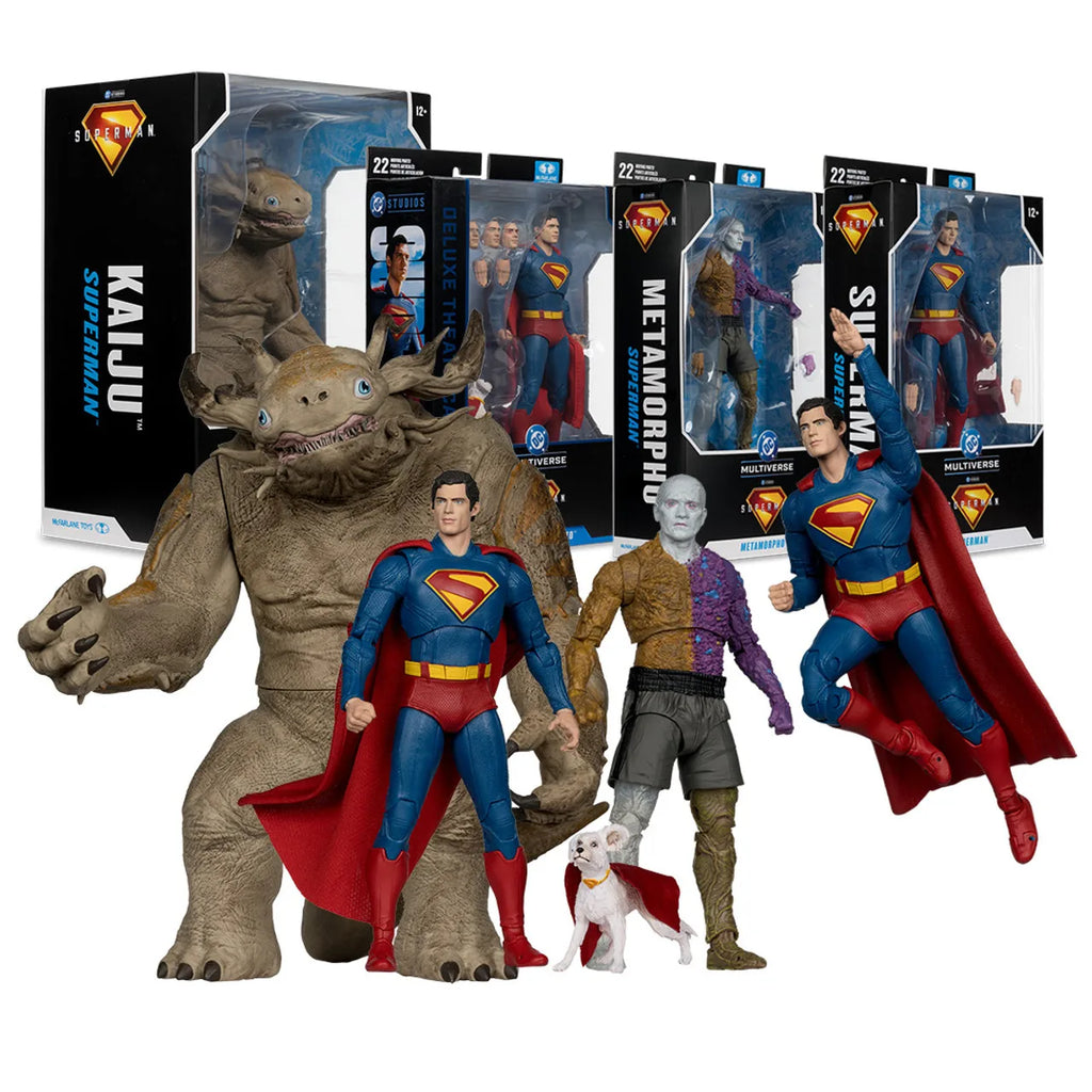 McFarlane Toys 2025 Superman Movie Superman w Krypto/Kaju/Metamorpho 18cm Action Figure DC Multiverse Model Doll Garage Kit