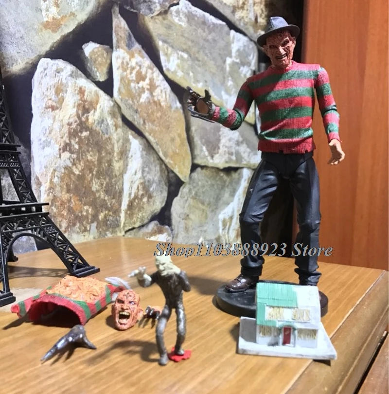 NECA Freddy Krueger Action Figure Trick R Treat Sam Figure Freddy's Revenge Horror Model Toy Halloween Christina Gifts