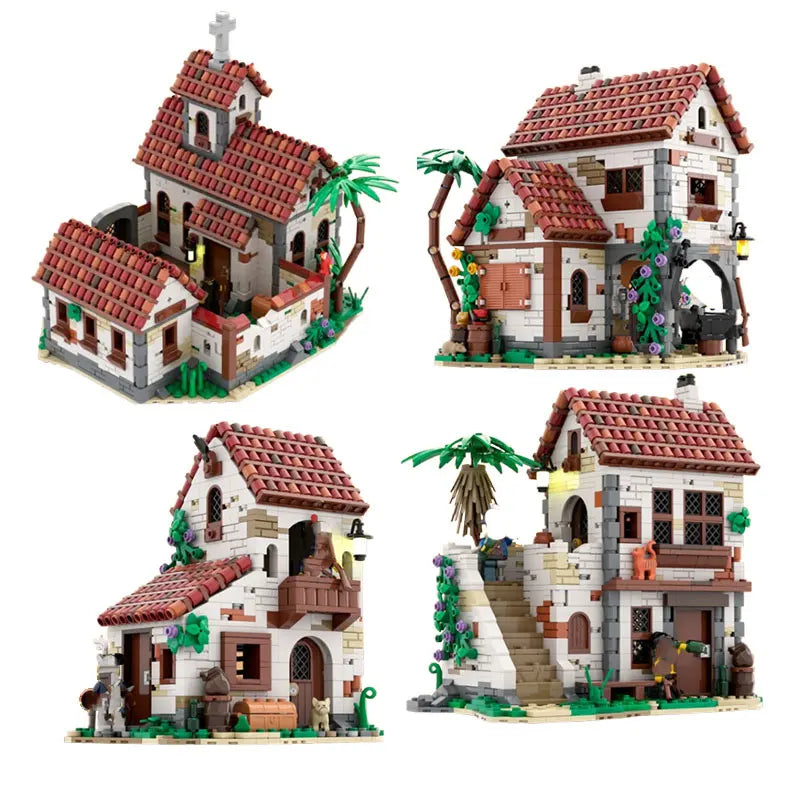 Spot quick delivery MOC-124328 124309 124049 Pirate Castle small particle assembly building block model toy