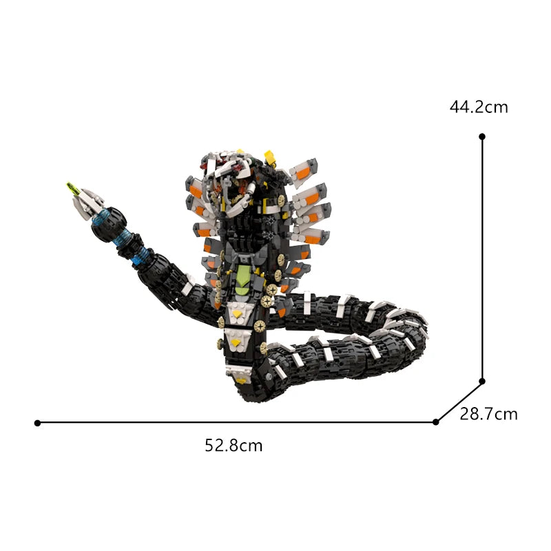 Moc Horizon Zero Dawned Thunder Jaw Mechanical Monster Action Dragon Dinosaur Popular Game Building Block Toys