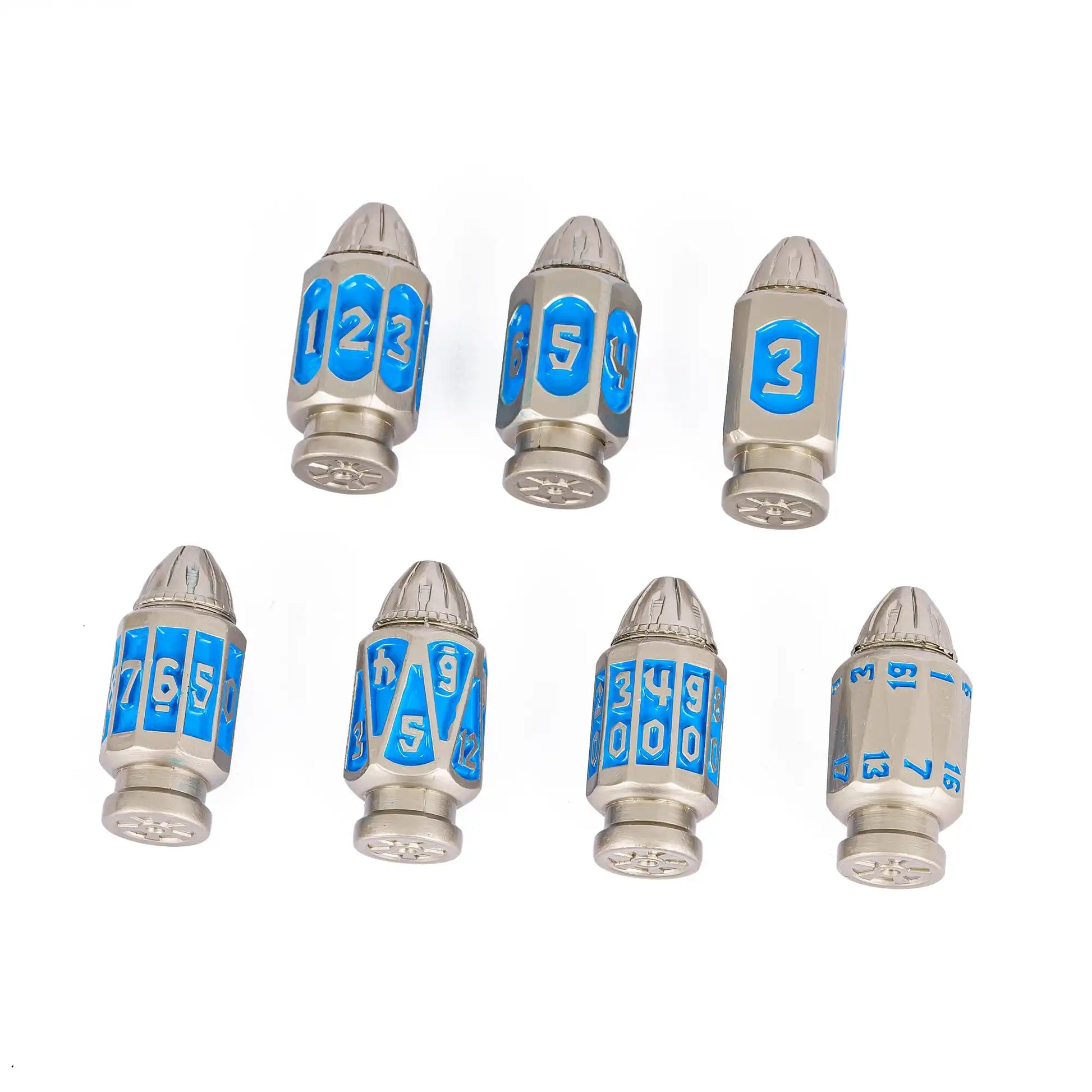 Cusdie 7 Metal Bullets DND Dice Set D4 D6 D8 D10 D% D12 D20 D&D Polyhedral Dice with Matching Box for Pathfinder RPG Board Games
