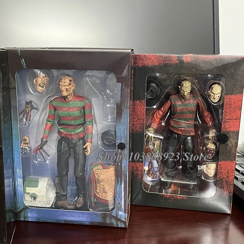 NECA Freddy Krueger Action Figure Trick R Treat Sam Figure Freddy's Revenge Horror Model Toy Halloween Christina Gifts