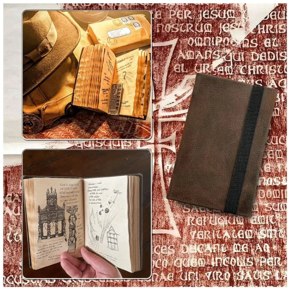 Indiana Jones Grail Diary Prop Replica Diary With Hiddenprecious Deposits Avid Movie Fans Retro Spiral Notebook Notepad Souvenir