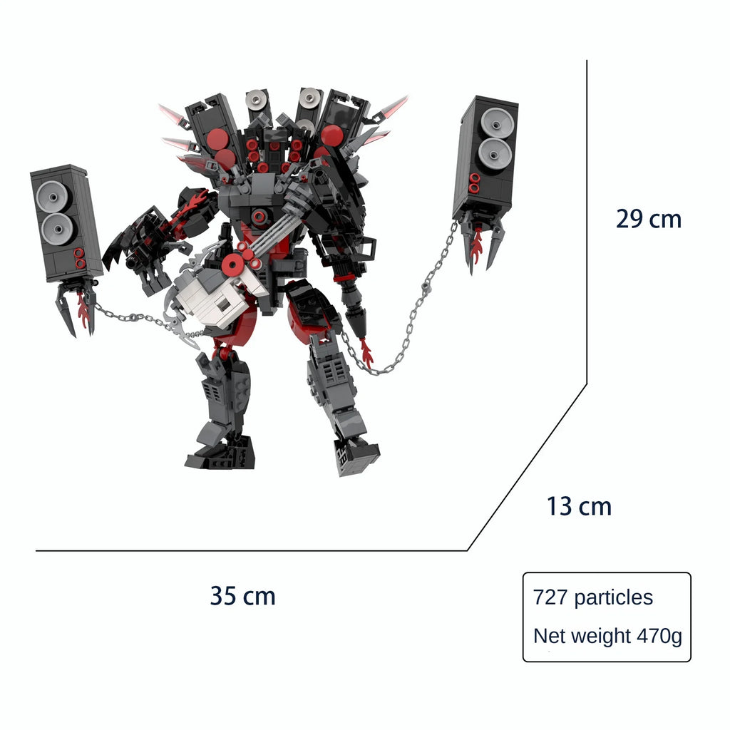 MOC Skibidi New Heat Toilet Guitarist Soundman Model Building Blocks Scientist Camera Speaker Bricks Toy Children Birthday Gifts